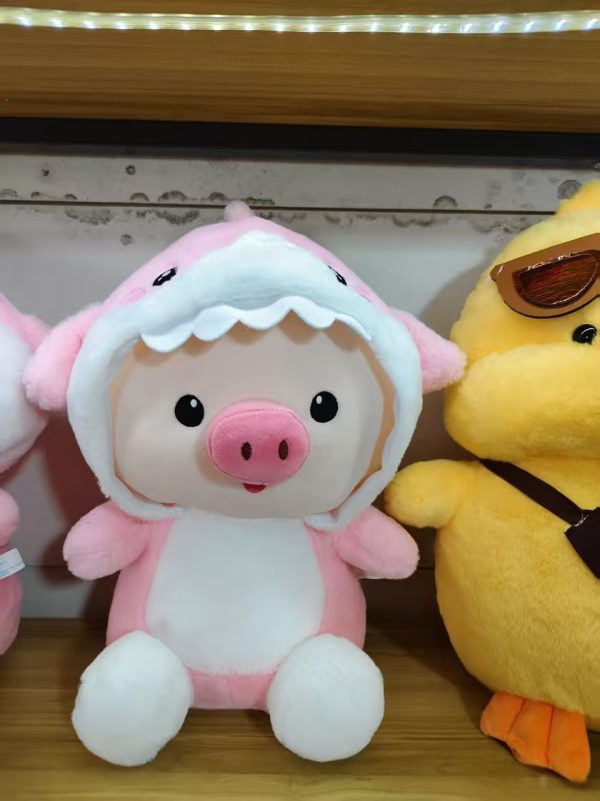 Adorable Shark-to-Pig Transformable Plush Doll 45*30